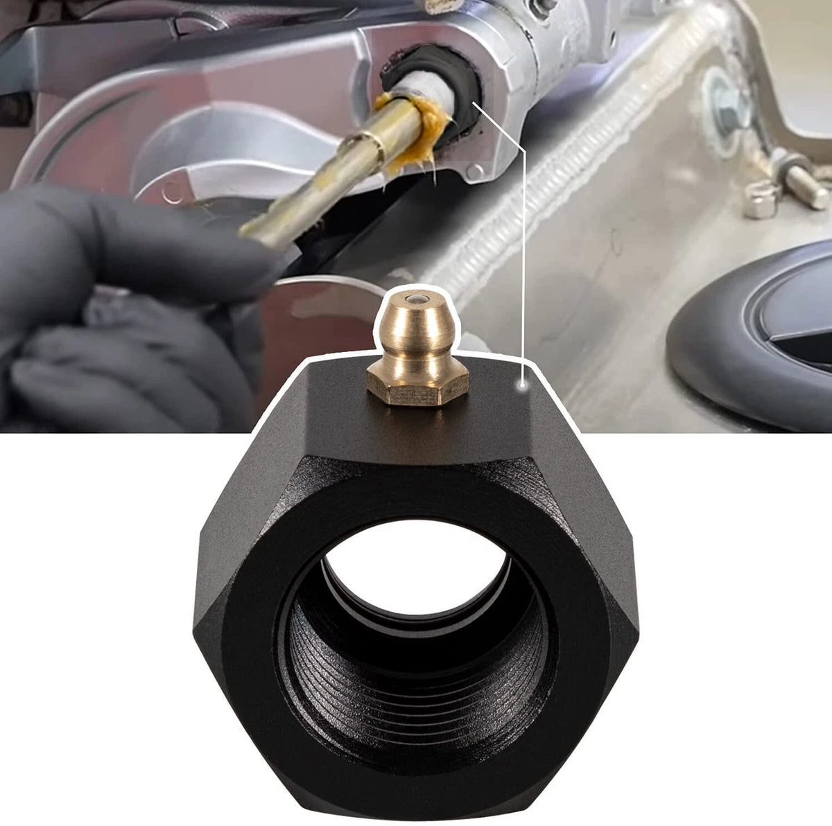Upgraded Marine Steering Tube Cable Grease Nut for OMC (1986–1999) 98auto2R090