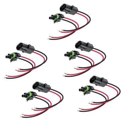 5 Pair Waterproof Female Male Assembled Connectors for 16-14AWG