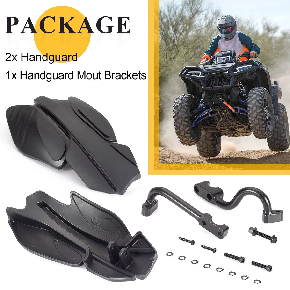 Handguards & Mount Brackets Kit for Polaris Sportsman 500 550 570 800 850 1000