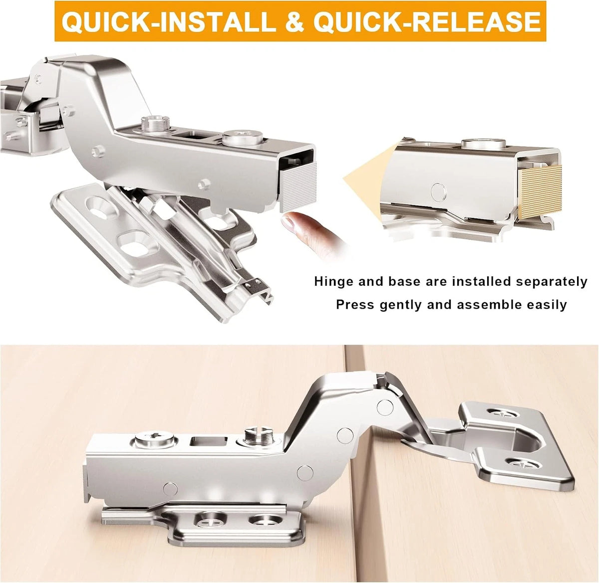 2X Soft Close Cabinet Hinges for Frameless Cabinets