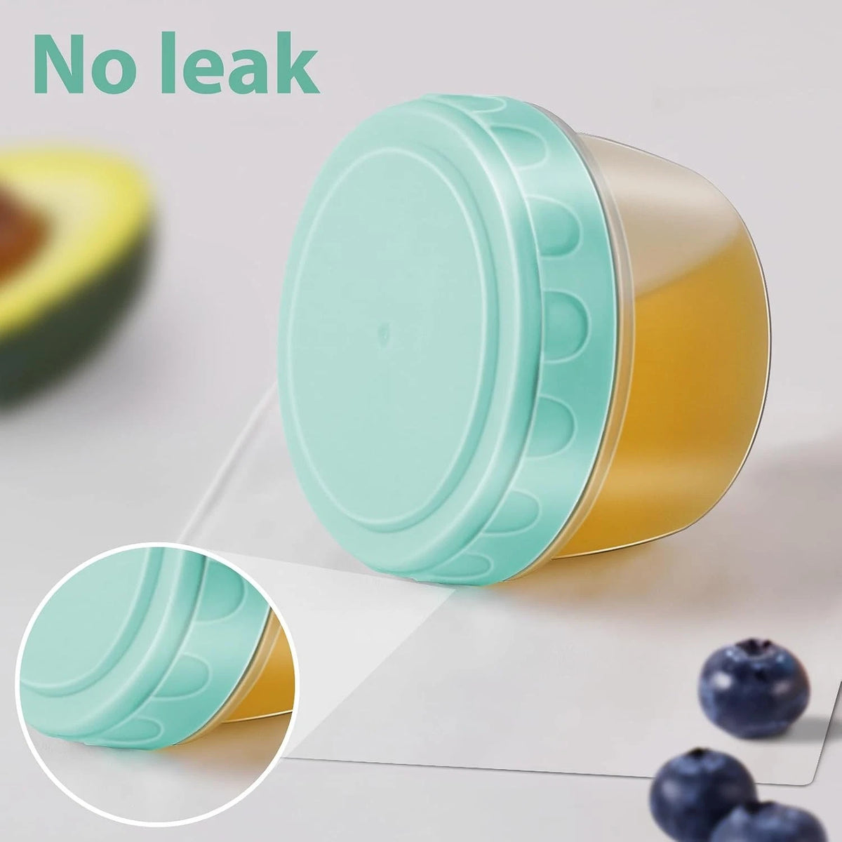 Salad Dressing Container with Lids for On-the-Go (Dishwasher & Microwave Safe)