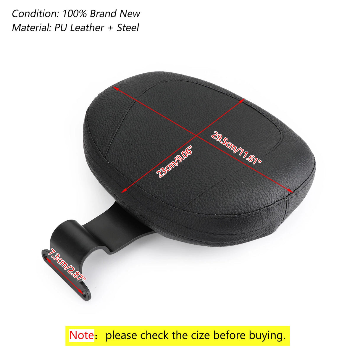 Black Motorcycle Backrest for Yamaha Bolt XVS950 (SS-113-Black)