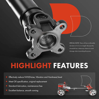 Rear Driveshaft Prop Shaft Assembly for Hyundai Santa Fe (2013–2015) 49300B8100, 976-481
