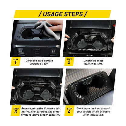 Carbon Fiber Rear Cup Holder Trim for Ford F150 (2015–2020)