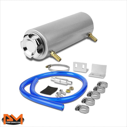 Aluminum Oil Catch Reservoir Can + Cap for Racing (7.25" x 2.7") Chrome