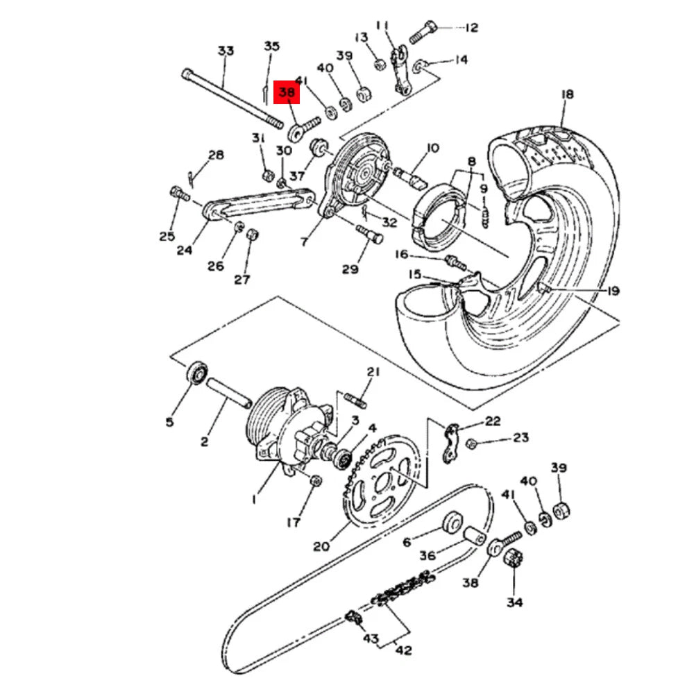 Rear Axle Chain Puller for Yamaha PW80 TTR90 110 GT80 (No Part Numbers)