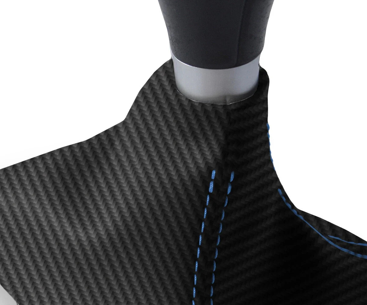 Manual Shift Boot Cover for Toyota Celica (2000–2005) Carbon Fiber Blue Stitch
