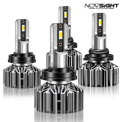 Set of 4 Novsight 9005 HB3 + H11 LED Headlight Bulbs for