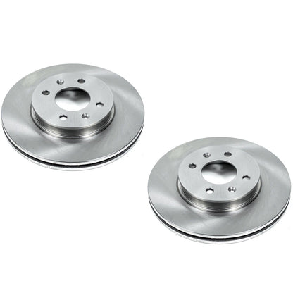 Set of 2 Powerstop Brake Discs Front for Kia Rio5 Accent Rio (2006–2011)