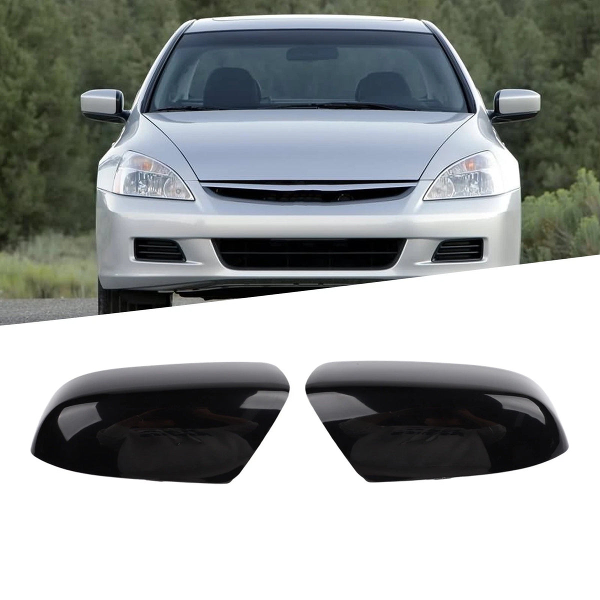 Gloss Black Mirror Covers for Rearview Side Mirrors (1 Pair)