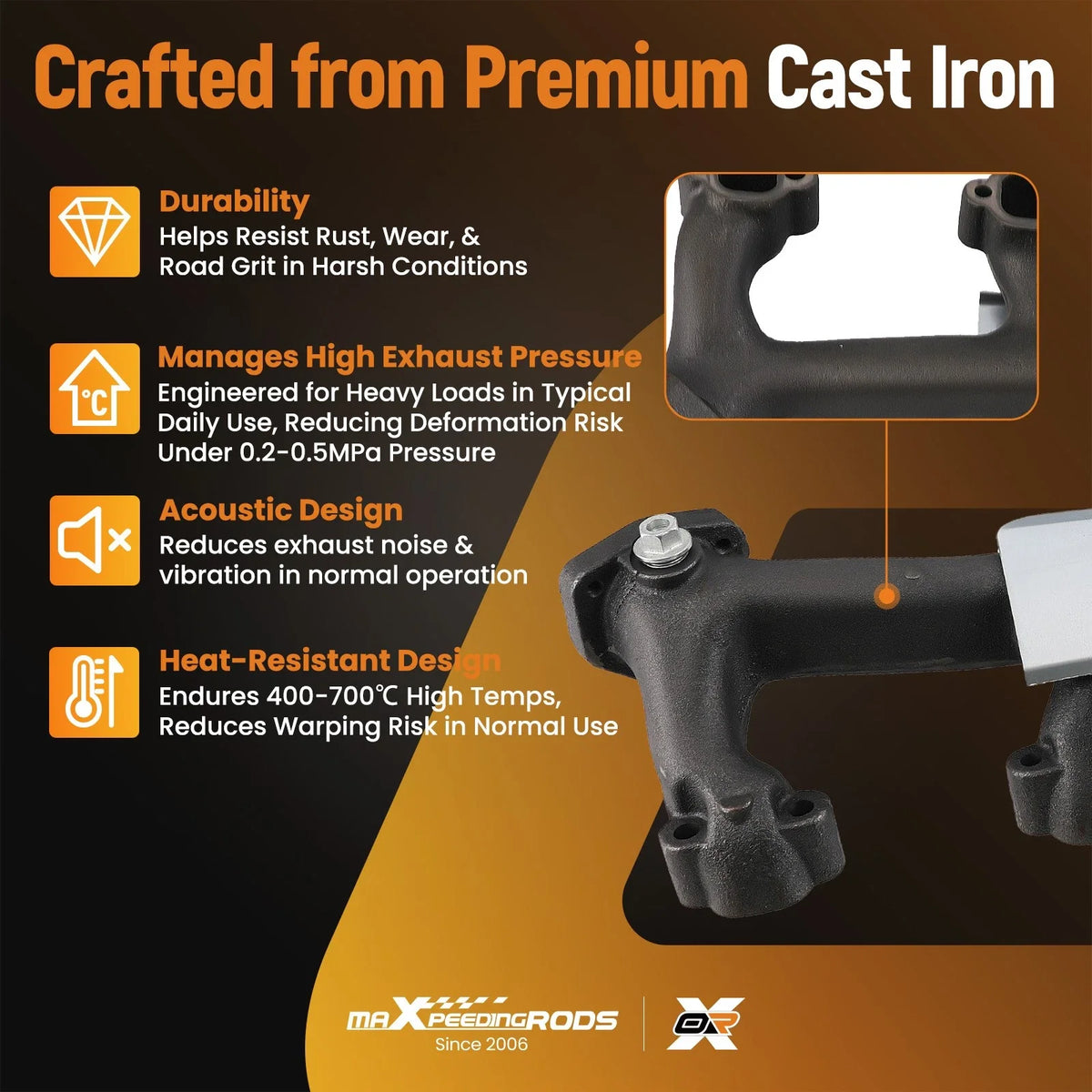 2X Exhaust Manifold for GMC K1500 K2500 V8 5.0L 5.7L (1988–1995)