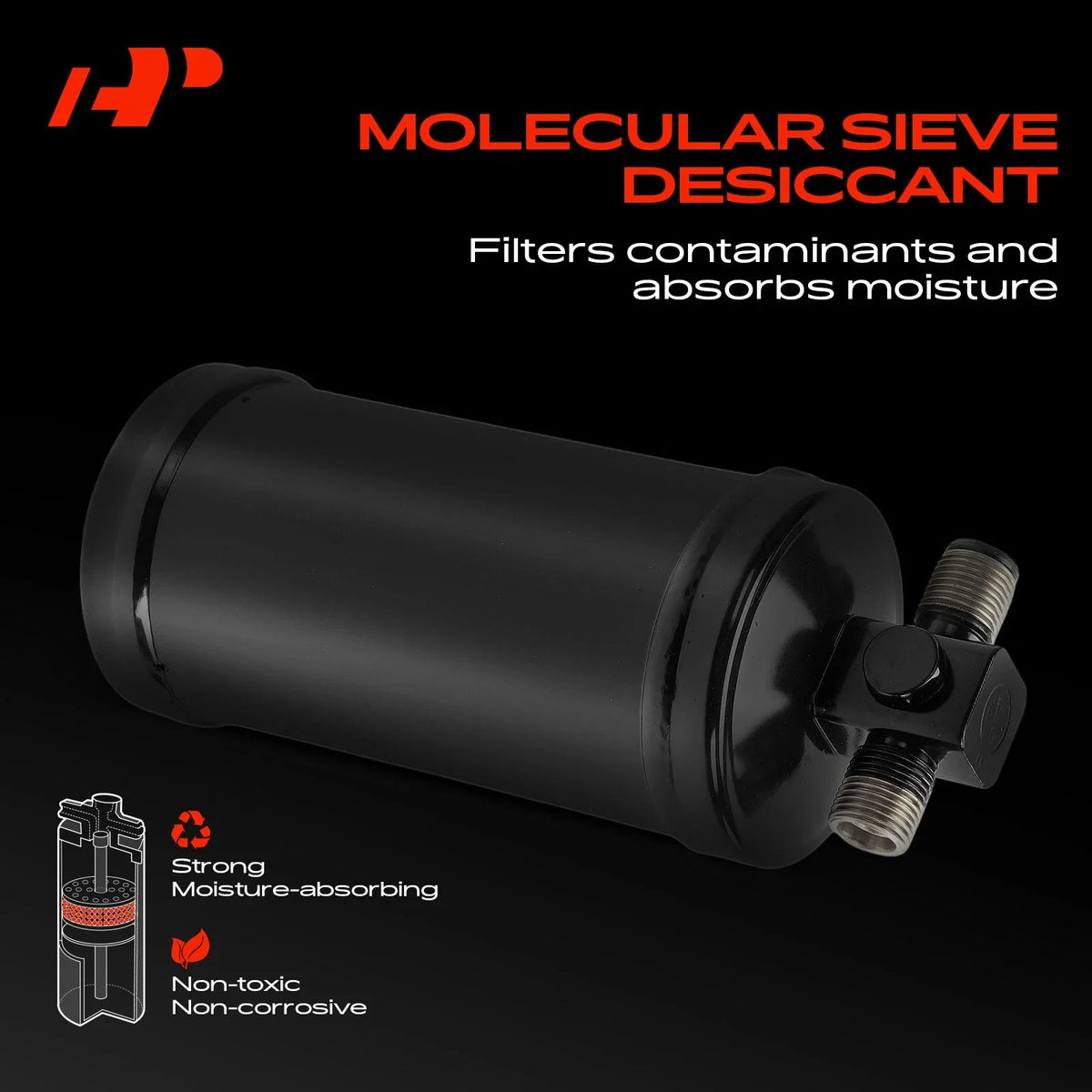 A/C Receiver Drier for Honda Accord Prelude (1986–1989) Black