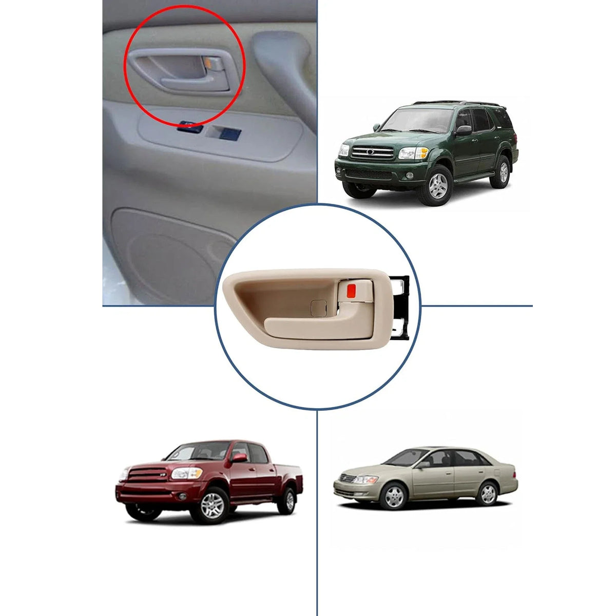 Interior Door Handle with Bezel for Toyota Sequoia Tundra (2001–2023)