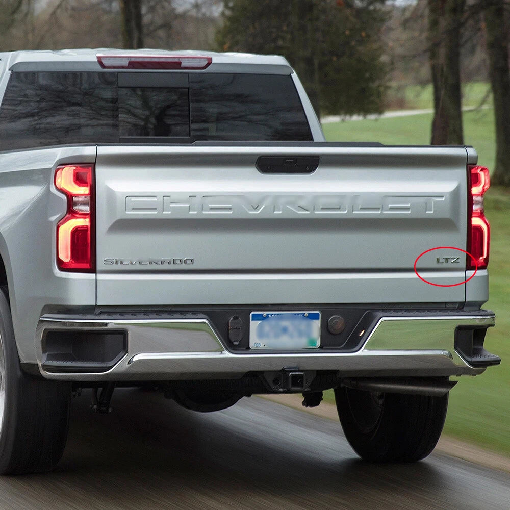 2Pcs Chrome Rear Tailgate Emblem Badge for Silverado LTZ (2007–2018)