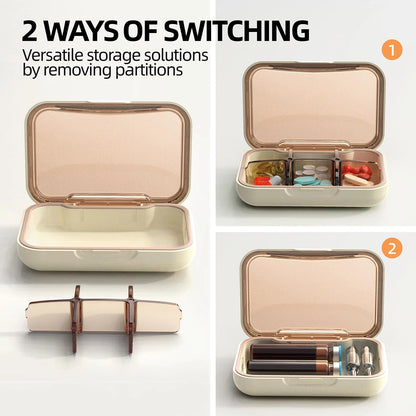 Portable Pill Box Organizer with 6 Compartments for Daily Medicine