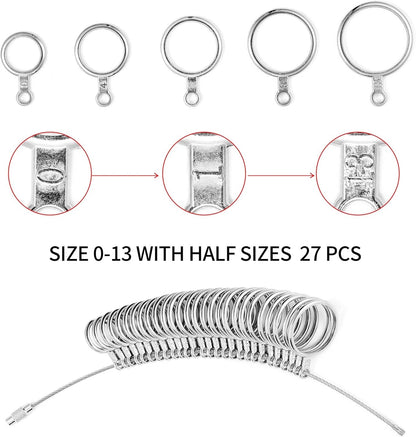 Ring Sizer Measuring Tool Kit - Plastic Mandrel, Reusable