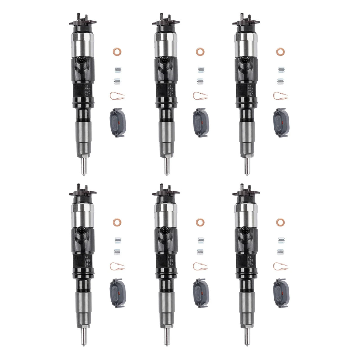 6Pack Common Rail Injectors for John Deere 4045T 6068T (RE531209 DZ100212)