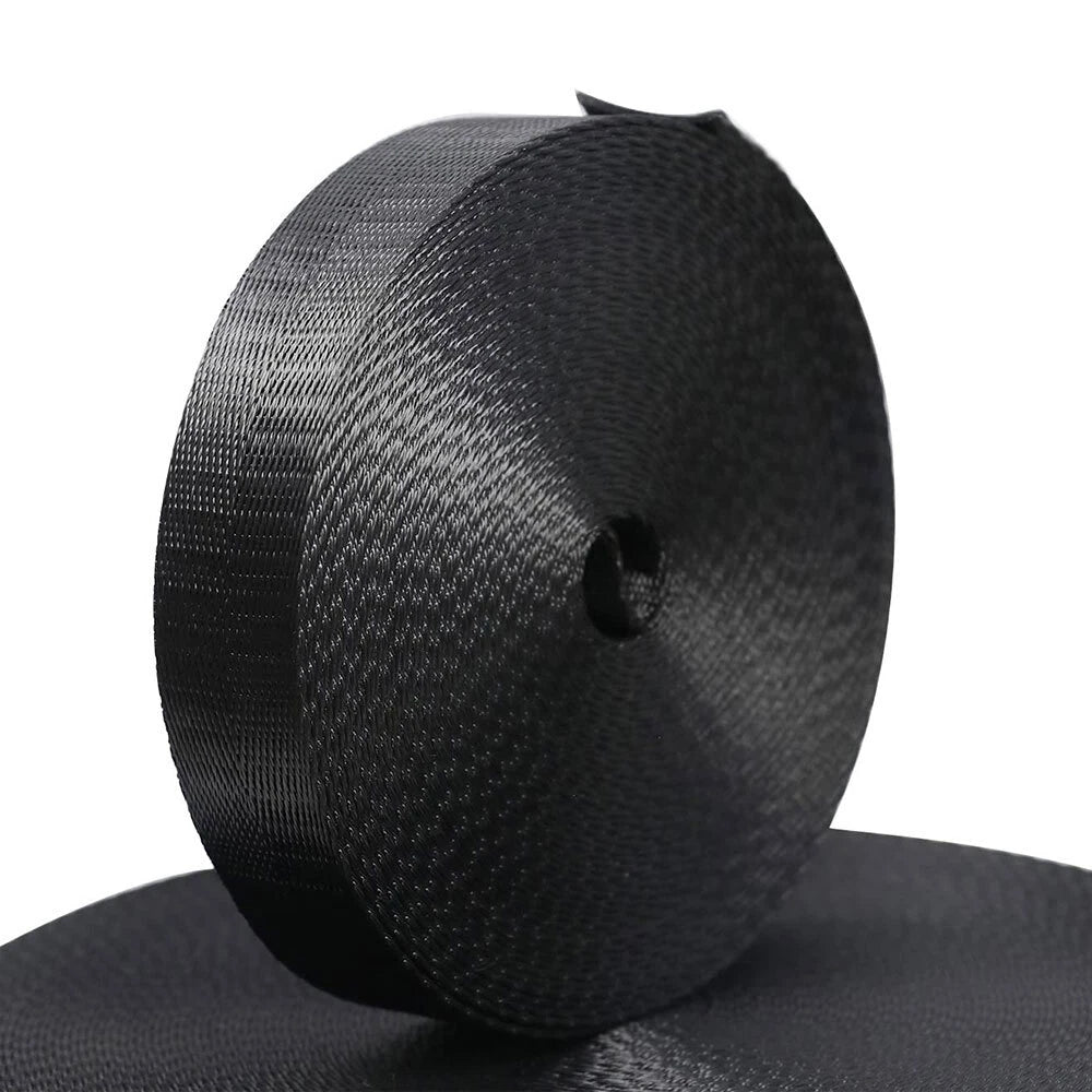 1 Roll 22 Yards 1 Inch Wide Black Nylon Heavy Duty Webbing Strap