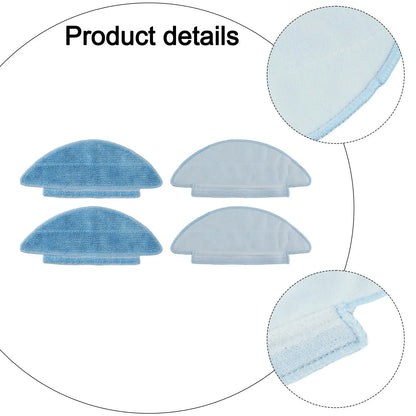 Microfiber Mop Pads for MEDION X20 SW+ MD 11415 (Pack of 4)