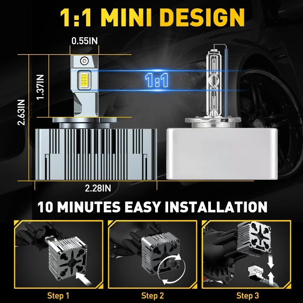 2X D5S D5R LED Headlight for HID Xenon Conversion (6000K)