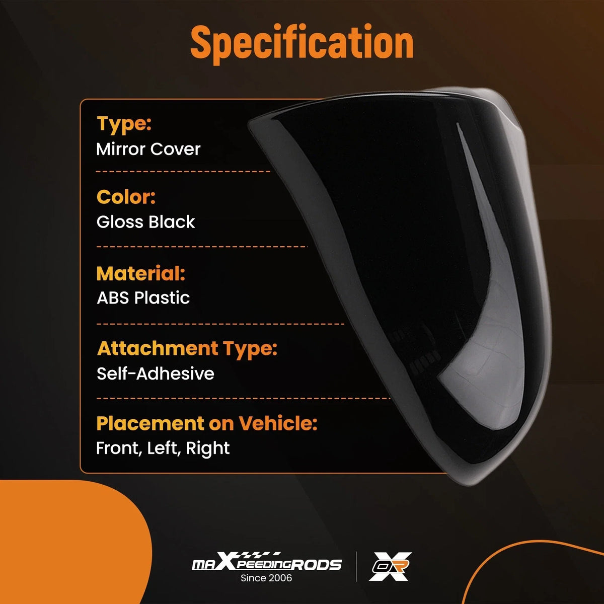 Exterior Mirror Cover for Lexus IS F Sport GS CT LS ES RC (2009–2022) Gloss Black
