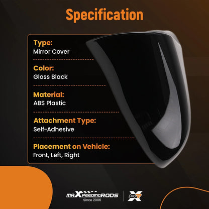 Exterior Mirror Cover for Lexus IS F Sport GS CT LS ES RC (2009–2022) Gloss Black