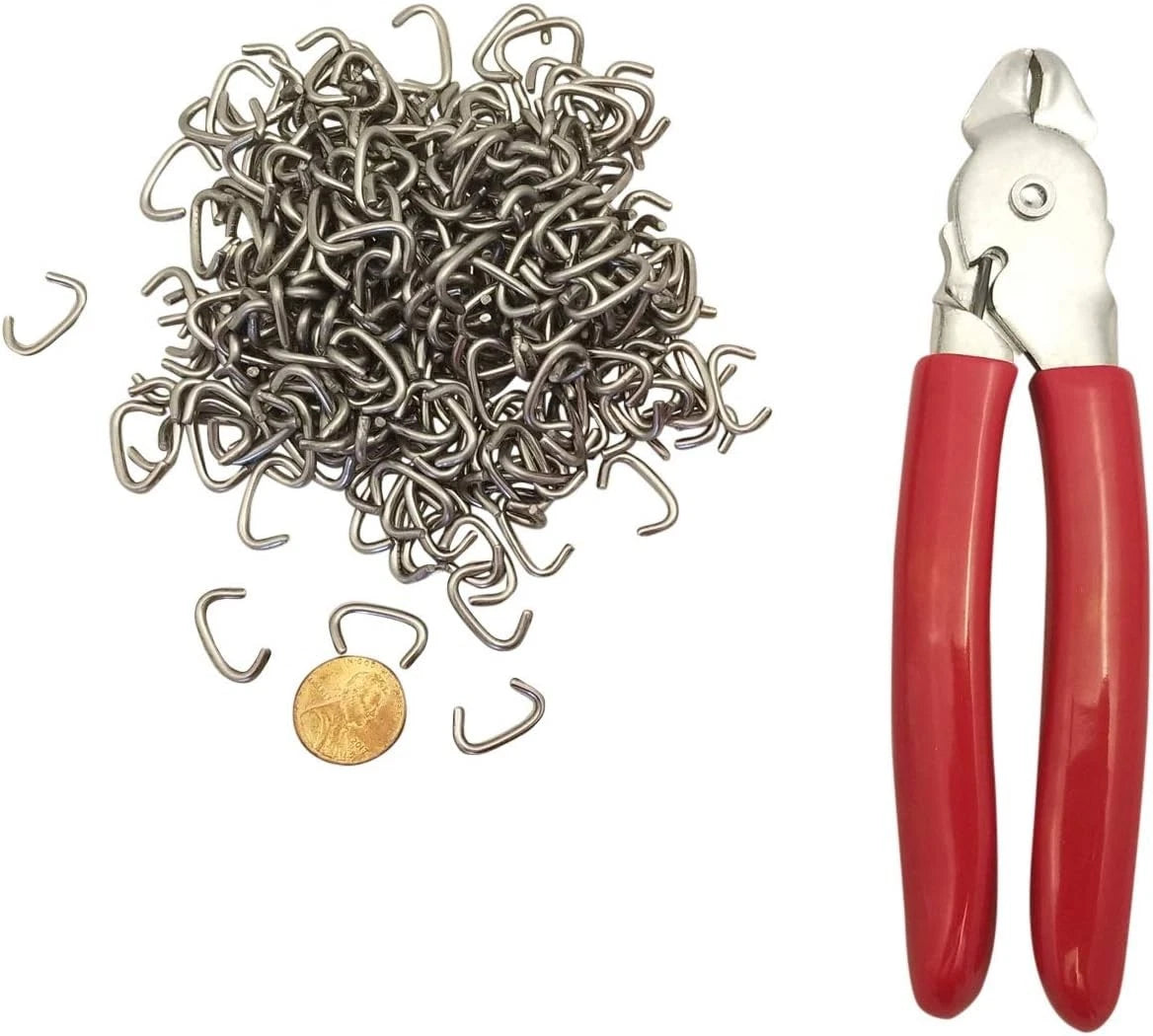 100 Count Heavy Duty Hog Ring Pliers for Automotive Use