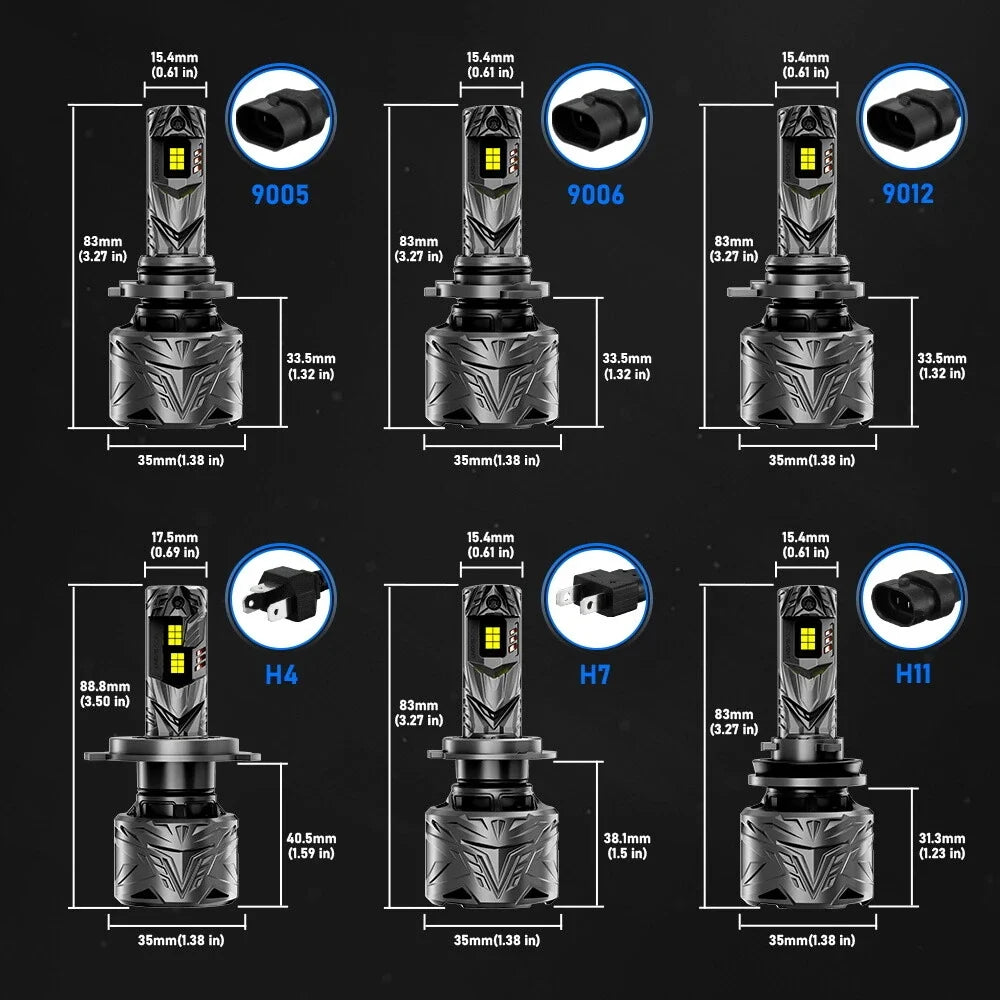 LED Headlight Bulb 9004 9005 9006 9007 H4 H7 H13 H11 9012 for Vehicles