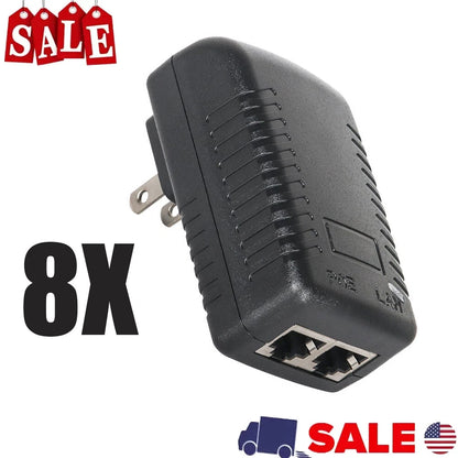 8pcs POE Injector 48V 0.5A for POE IP Camera Switch