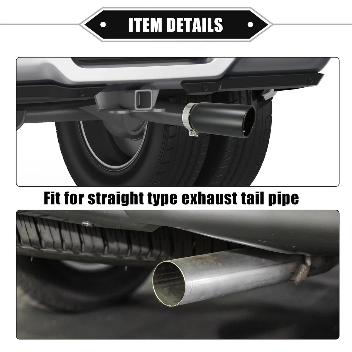 2.8" Inlet 8.5" Length Exhaust Tip Tailpipe for Toyota Tacoma (2005–2023)