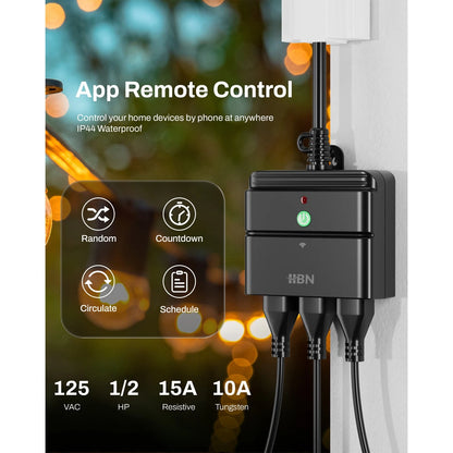 HBN WiFi Smart Plug for Alexa/Google Assistant (3 Independent Outlets)