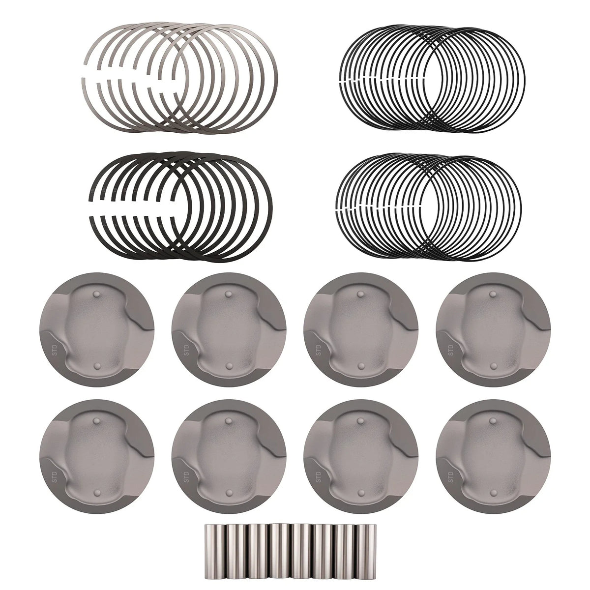 Engine Piston Set w/ Rings for Dodge Dakota 4.7L SOHC 16V (2008–2011) 68031605AD