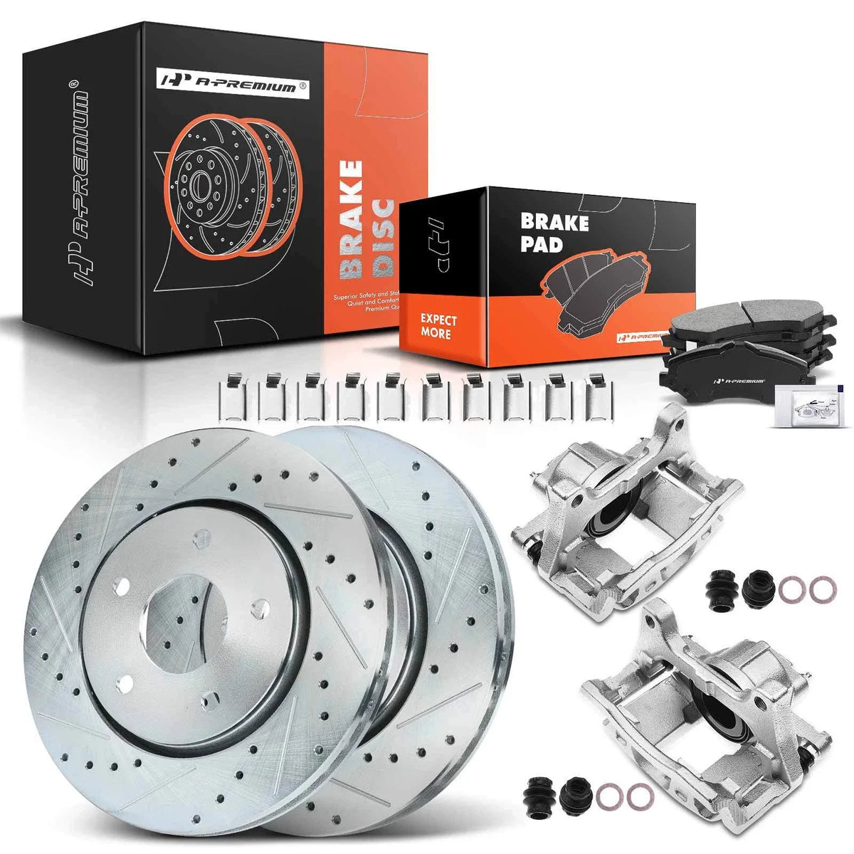 8x Front Drilled Brake Rotors & Pads for Dodge Journey (2009–2012)