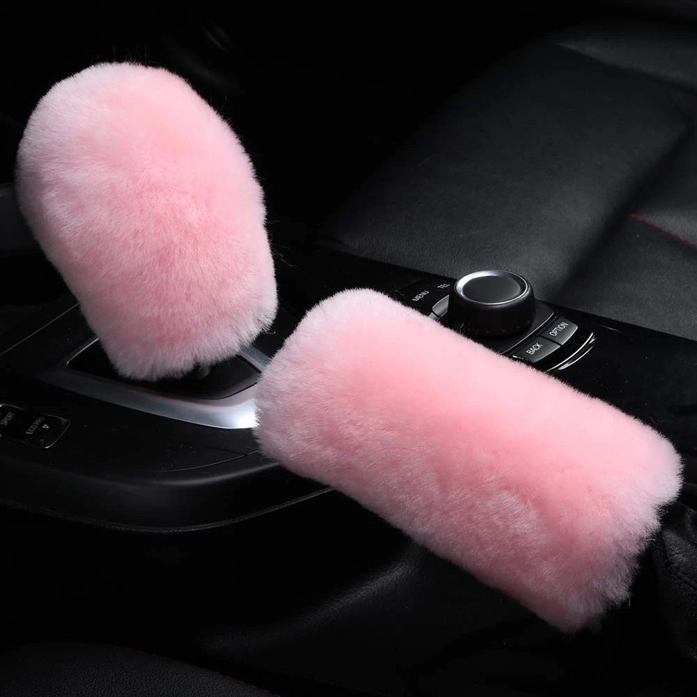 Fuzzy Sheepskin Gear Shift Knob Cover for Universal Fit (No Specific Years)