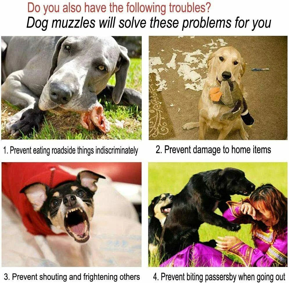 Adjustable Dog Muzzle Mouth Cover Mesh Mask for Dogs