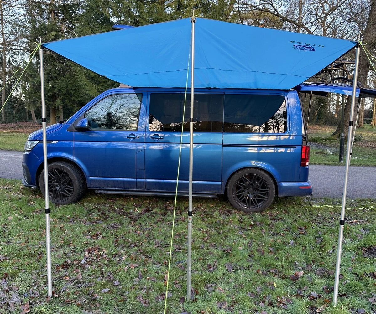 Set of 2.4 x 3m Light Blue Awning Canopy for Campervan Caravan