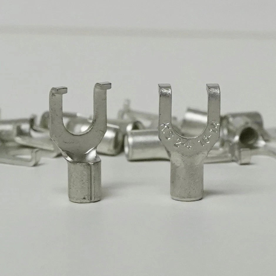 Non-Insulated Flange Spade Terminal Connector for 16-14 Wire #8 Stud