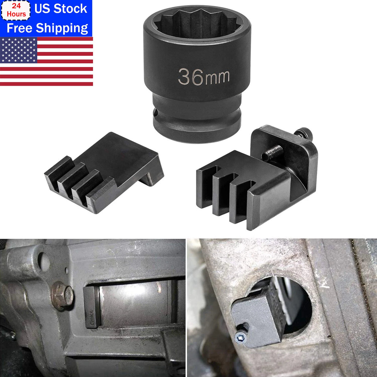 Flywheel Locking Socket Tool with 36mm 3/4" Socket for Duramax 2500/3500 (2001–2016)