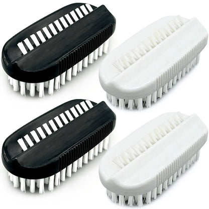 Set of 4 Nail Brushes for Cleaning Fingernails - 2 Sided Hand Scrubber