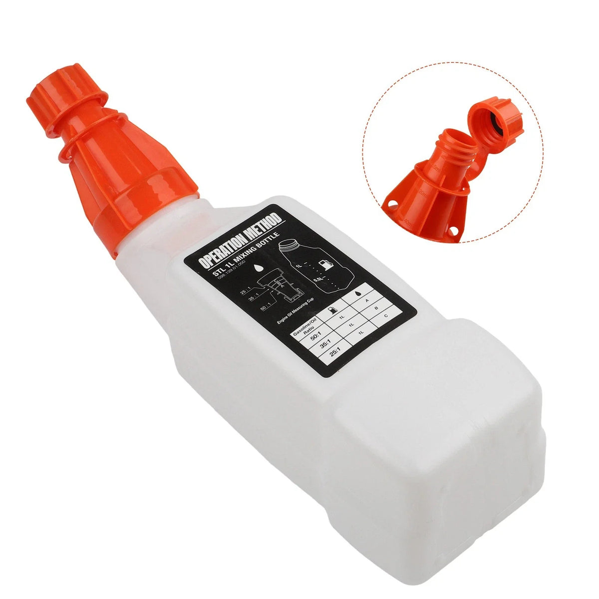 1L Fuel and Oil Mixing Bottle for Garden Equipment (2-Pack)