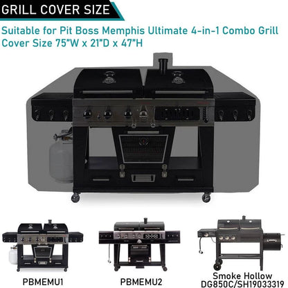 Grill Cover for Pit Boss Memphis Ultimate 4 in 1 (PBMEMU1) Black