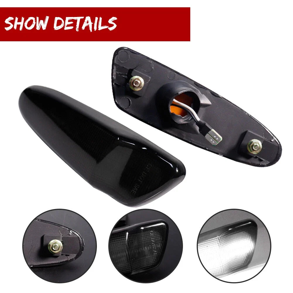 Smoked White LED Front Bumper Side Marker Lights for Toyota Supra (1997–1998)