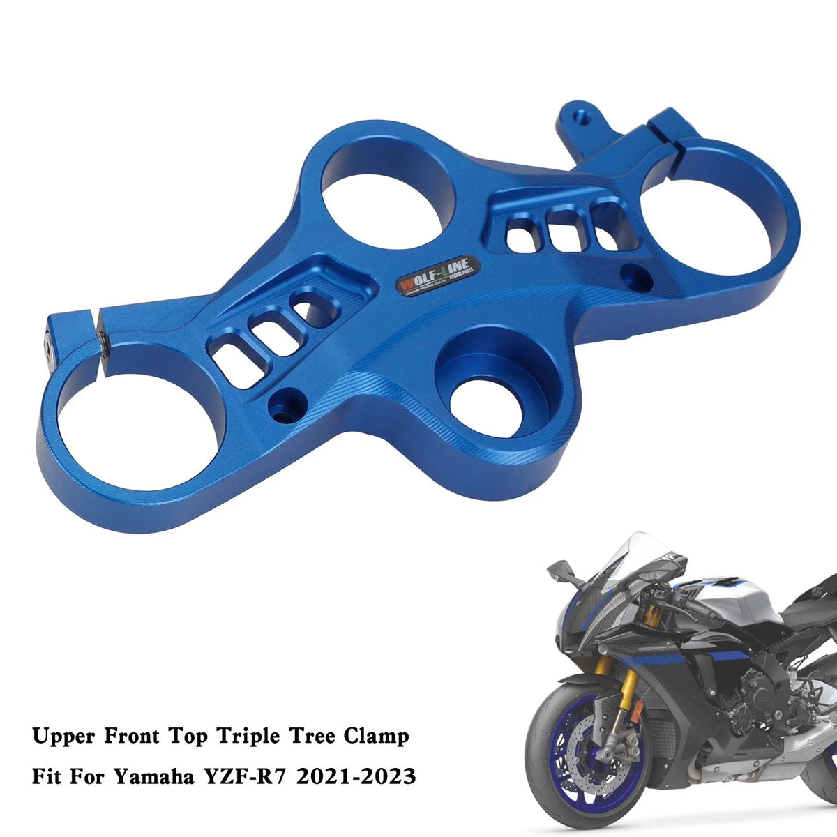 Aluminum Upper Front Triple Tree Clamp for Yamaha YZF-R7 (2021–2023) Blue