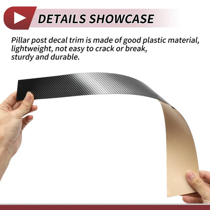 8 Pcs Door Pillar Window Trim for Nissan Altima (2013–2018) Carbon Fiber Black