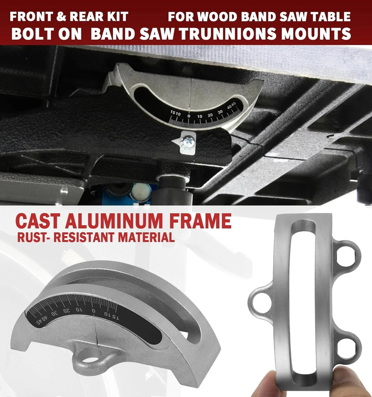 14" Bandsaw Trunnions Kit w/Scale for Delta Rockwell Grizzly (Fits 14" Band Saws)