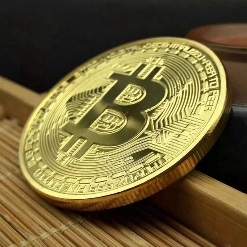 10 Pcs Commemorative Gold Plated Bitcoin Coins Collectible