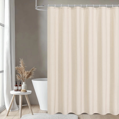 2X Waterproof Fabric Shower Curtain for 72"W x 72"L (Pack of 1), Cream