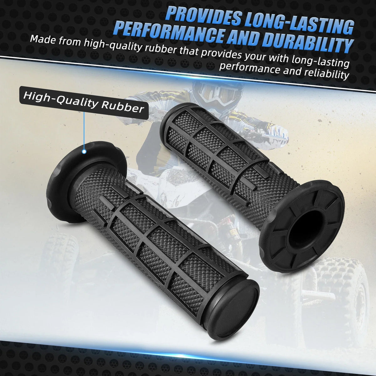 Set of 2 Rubber Hand Grips for Yamaha Banshee 350 Blaster 200 (1997–2006)