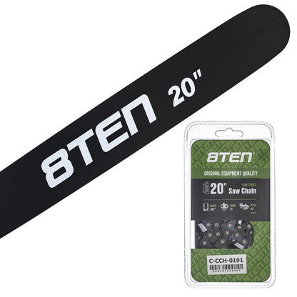 8TEN 20" Chainsaw Guide Bar & Chain .063 3/8 72DL for Stihl MS 660 440 (2000–2023) - 203ATMD025, 20-42-063-DT, 20D025063PH, SN20-63