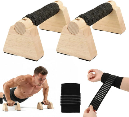 2X Wooden Parallettes Bars for Calisthenics Equipment